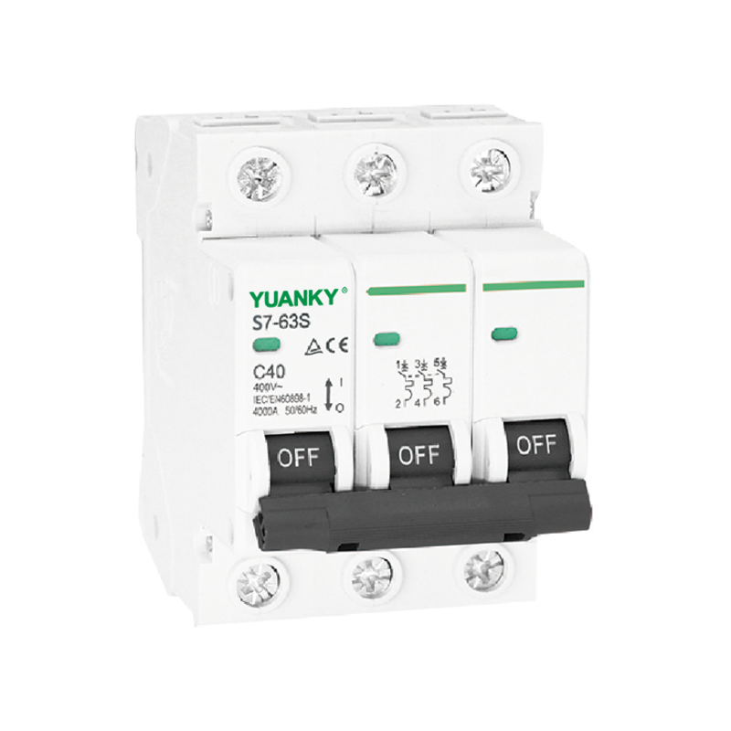 YUANKY S7-63S قطاع دارة صغير 4.5KA 1-63A 220V 50/60 هرتز 1-4P النوع الاقتصادي MCB