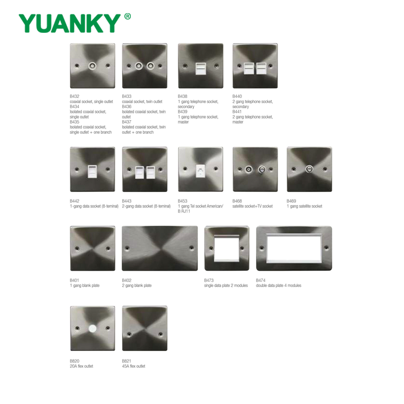 YUANKY Hot Selling B Range Switch Socket