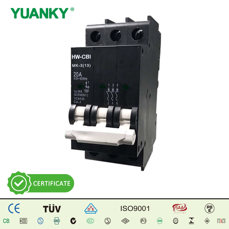 MK Series MCB Mini Circuit Breaker IEC60898‑1 CE Certified 6‑63A 6kA 1‑4P Din Rail Type Thermo‑magnetic MCB for Household Industrial Power Distribution