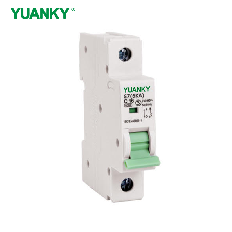 YUANKY S7(6KA) C32 C63 Plastic Miniature Circuit Breaker MCB 1P 2P 3P Din Rail Mounting Industrial Use
