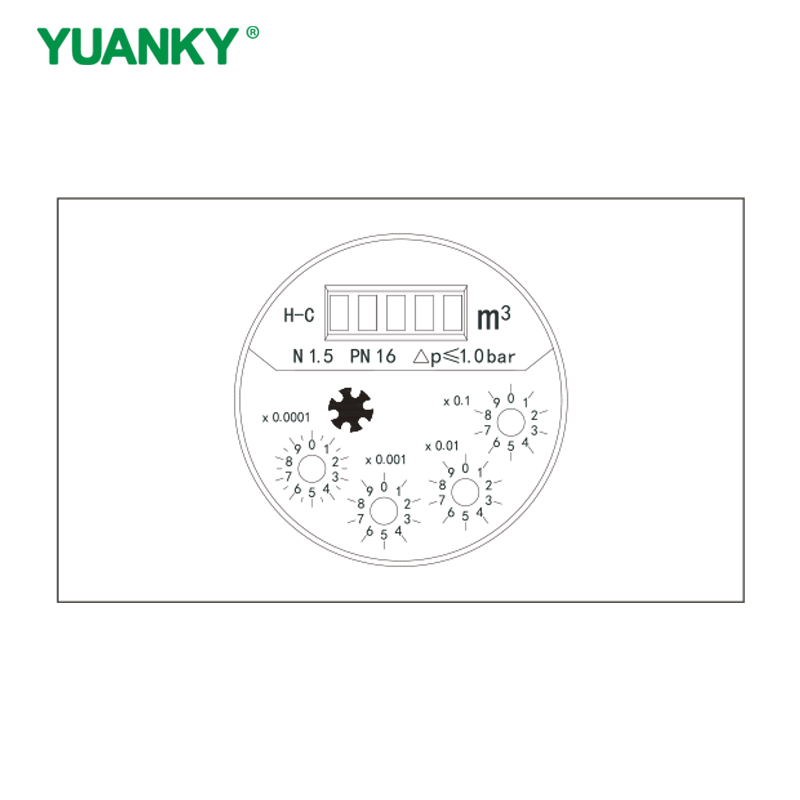 HWSY‑xxD (DN15‑DN20) SINGLE JET SEMI LIQUID SEALED TYPE WATER METER