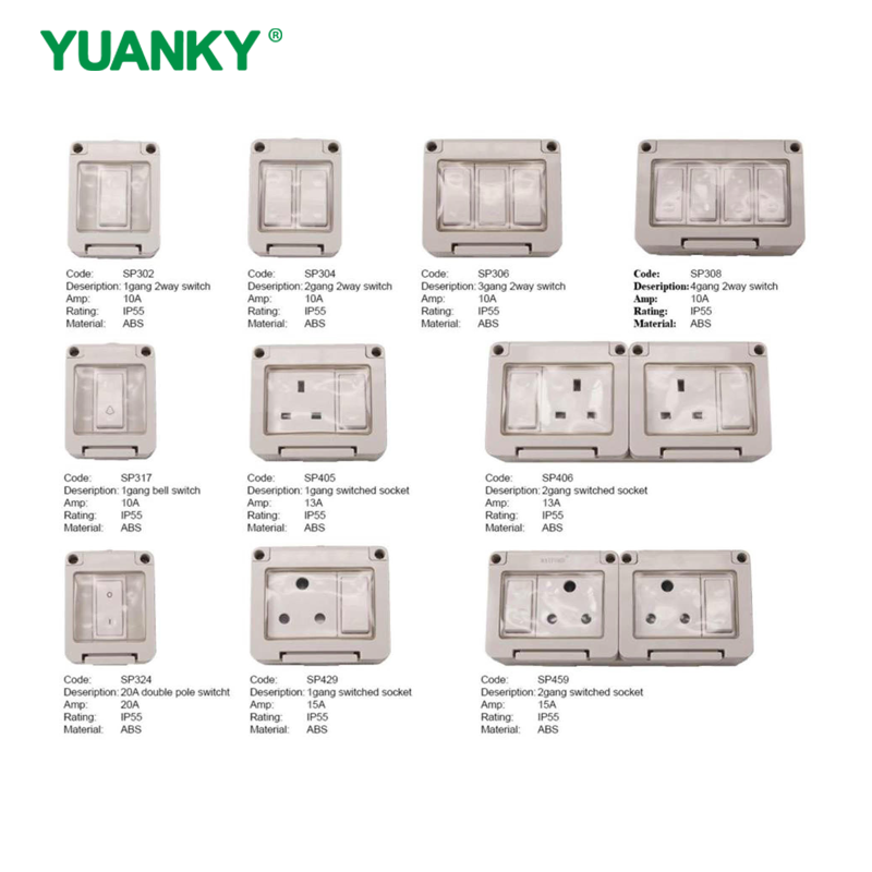 YUANKY Jualan Panas IP55/IP66 Soket Suis
