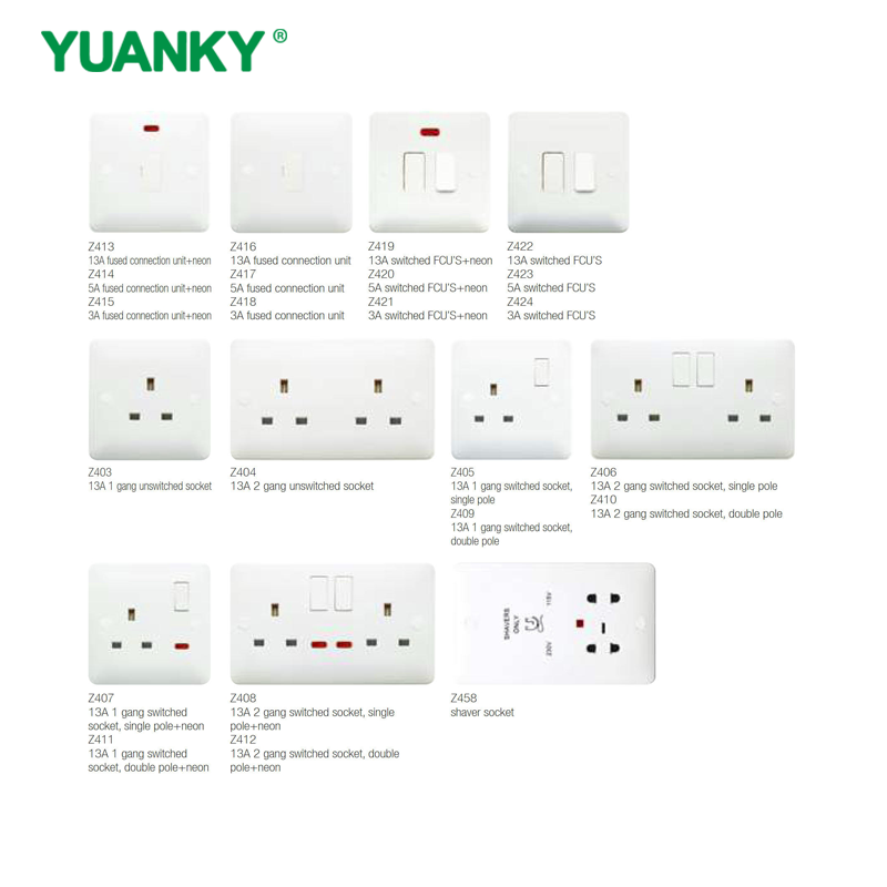 YUANKY Hot Selling Z Range Switch Socket