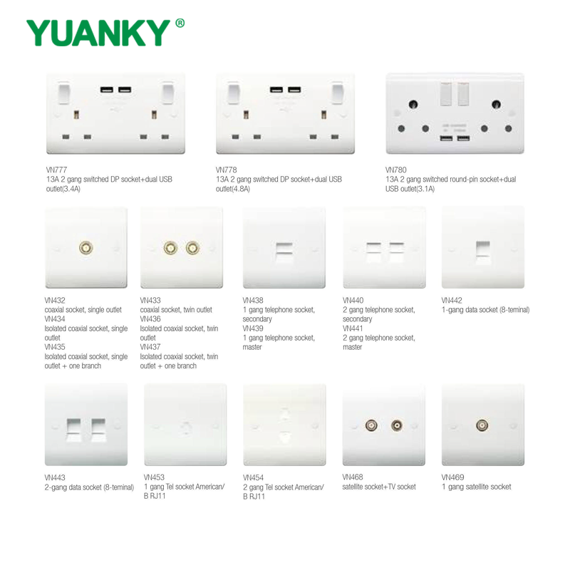 YUANKY Hot Selling VN Range Switch Socket