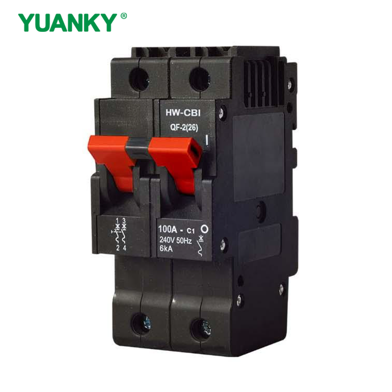 QF(26)H Seri MCB 26mm Lebar Pemutus Sirkuit Magnetik Hidraulik 1 ‑3 Tiang Pemutus Sirkuit Mini AC Didukung OEM