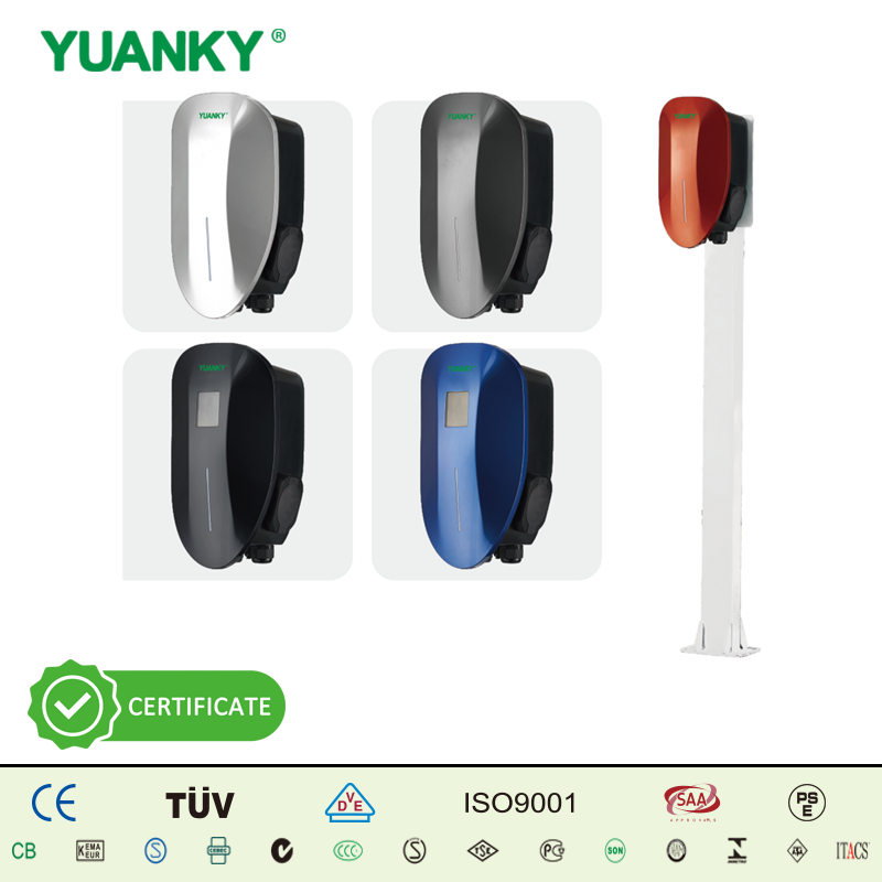 AC EV Charger Socket Version 7kW 11kW 22kW Wall Mounted EV Charging Station Type2 Socket Electric Vehicle Charger for Home Commercial Use